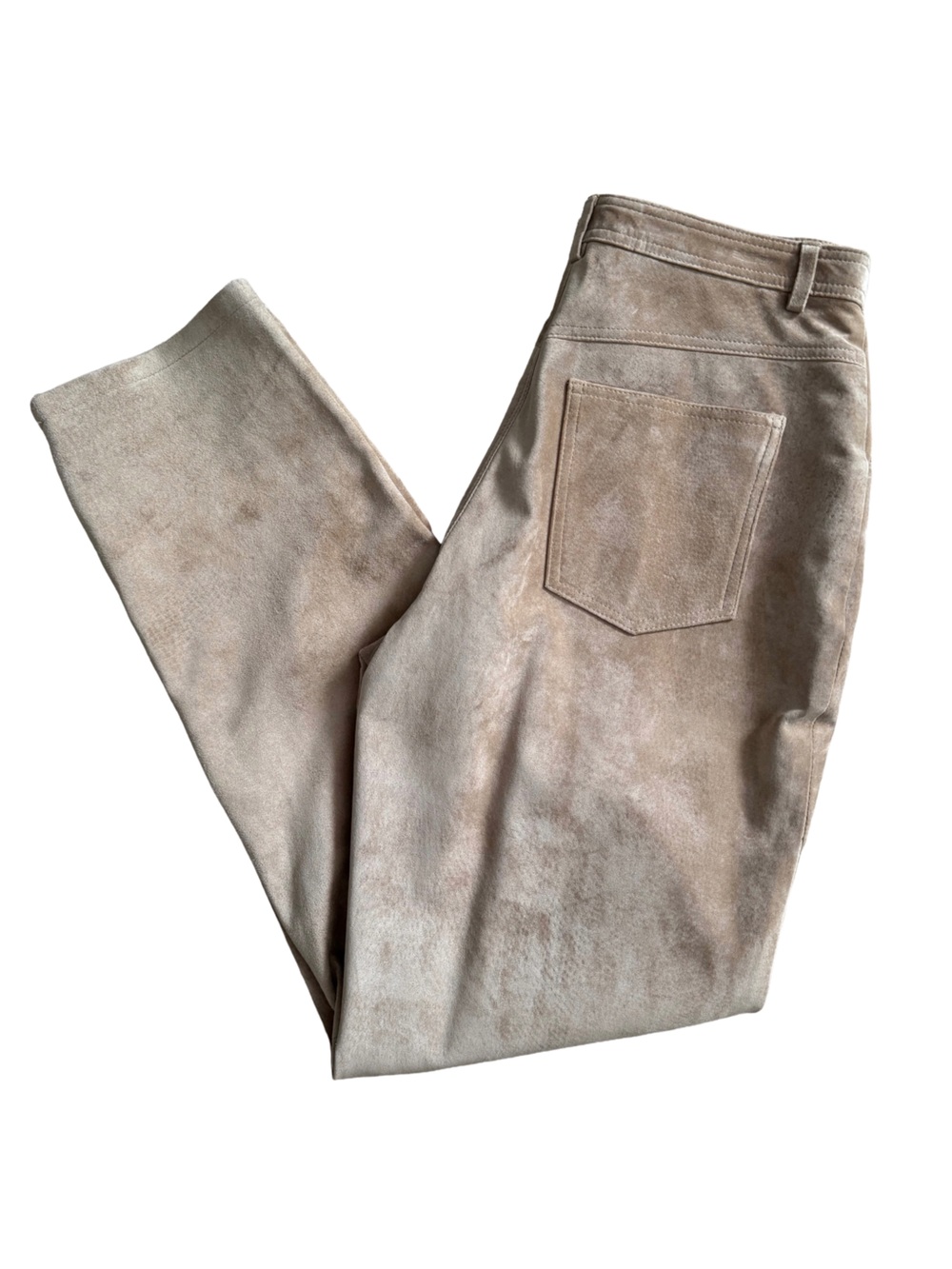 Vintage The Territory Ahead Suede Leather Straight-Leg Pants